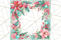 Merry And Bright Christmas Watercolor PNG Product Image 5