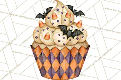 Halloween Cupcake Clipart PNG, Halloween Sweet Treats Product Image 5