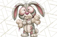 Cute Zombie Bunnies PNG Clipart, Halloween Animals Product Image 5