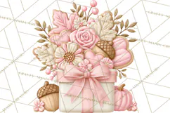 Pink Autumn Cookies Clipart PNG Product Image 5
