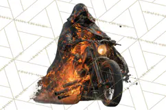 Heavy Metal Skeleton Biker Clipart, Halloween Motorcycles Product Image 5