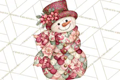 Whimsical Christmas Snowman Clipart PNG Product Image 2