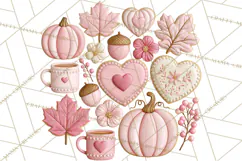 Pink Autumn Cookies Clipart PNG Product Image 2