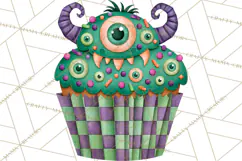 Halloween Monster Cupcake Clipart Png, Halloween Sweets Product Image 2