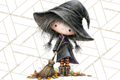 Sweet Little Witches PNG, Cute Halloween Witch Clip Art Product Image 2
