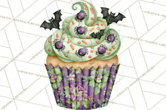 Halloween Cupcake Clipart PNG, Halloween Sweet Treats Product Image 2