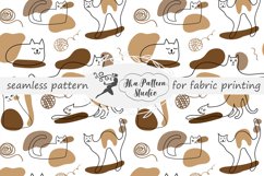 Cute Cats Seamless Pattern, File for Fabric, Vinyl Print Product Image 1