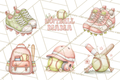 Whimsical Softball Mom Clipart PNG Game Day Mom Graphics Product Image 6