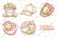 Whimsical Softball Mom Clipart PNG Game Day Mom Graphics Product Image 7