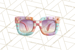 Pastel Retro 90s PNG, Cute Aesthetic Clipart, Checkerboard Product Image 2