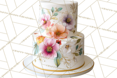 Birthday Cake Clipart, Tiered Cake PNG, Drip Cake PNG Product Image 2