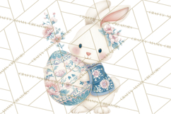 Chinoiserie Easter Clipart, Cute Elegant Bunny Easter Png Product Image 2