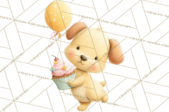 Pastel Birthday Clipart, Cute Party Animals PNG Product Image 2