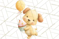 Pastel Birthday Clipart, Cute Party Animals PNG Product Image 2