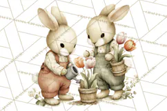 Vintage Garden Animals Clipart, Ducklings Bunnies Lambs Product Image 3
