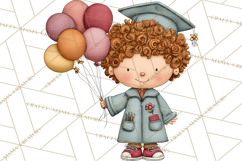 Kids Graduation Clipart PNG, Preschool Kindergarten Kids Product Image 3