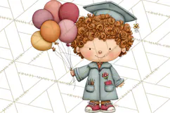 Kids Graduation Clipart PNG, Preschool Kindergarten Kids Product Image 3