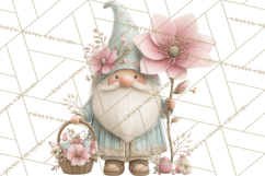 Easter Gnomes Clipart, Cute Bunny Hats, Pastel Eggs Png Product Image 5