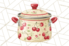 Farmhouse Cherry Kitchen Clipart, Rustic Cherry Kitchen Png Product Image 5