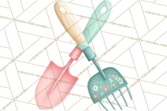 Spring Garden Tools Clipart, Cute Gardening Tools PNG Product Image 5