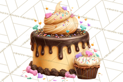 Cartoon Birthday Cake Clipart, Cute Realistic Cake PNG Product Image 5
