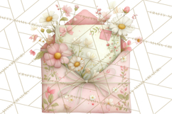 Pink Romantic Letter Clipart, Love Notes Clip Art PNG Product Image 2