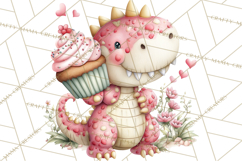 Valentine Dinosaur Clipart Cute T-Rex Sublimation PNG Love Product Image 2