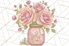 Valentine Picnic Party Clipart, Pink Heart Picnic PNG Product Image 2