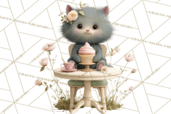 Springtime Baby Animal Clipart PNG, Cute Tea Party Bunnies Product Image 2