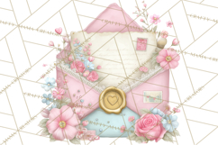 Pink Romantic Letter Clipart, Love Notes Clip Art PNG Product Image 3