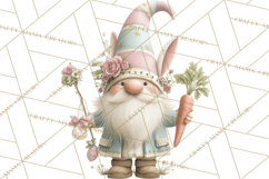 Easter Gnomes Clipart, Cute Bunny Hats, Pastel Eggs Png Product Image 3