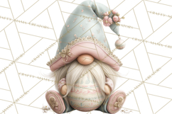 Easter Gnomes Clipart, Cute Bunny Hats, Pastel Eggs Png Product Image 4