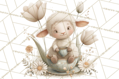 Springtime Baby Animal Clipart PNG, Cute Tea Party Bunnies Product Image 4