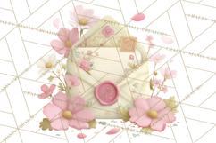 Pink Romantic Letter Clipart, Love Notes Clip Art PNG Product Image 4