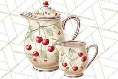 Farmhouse Cherry Kitchen Clipart, Rustic Cherry Kitchen Png Product Image 5
