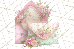 Pink Romantic Letter Clipart, Love Notes Clip Art PNG Product Image 5