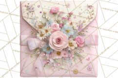 Pink Romantic Letter Clipart, Love Notes Clip Art PNG Product Image 2