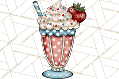 4th of July Retro Diner Clipart, Patriotic Americana Diner Product Image 3