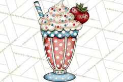 4th of July Retro Diner Clipart, Patriotic Americana Diner Product Image 3