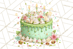 Cartoon Birthday Cake Clipart, Cute Realistic Cake PNG Product Image 3