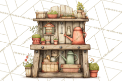 Spring Garden Clipart, Garden Tools Clip Art PNG, Watercolor Product Image 3