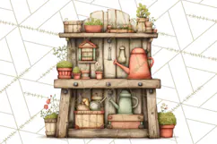 Spring Garden Clipart, Garden Tools Clip Art PNG, Watercolor Product Image 3