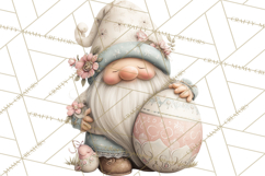 Easter Gnomes Clipart, Cute Bunny Hats, Pastel Eggs Png Product Image 4