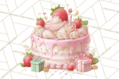 Cartoon Birthday Cake Clipart, Cute Realistic Cake PNG Product Image 4