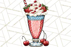 4th of July Retro Diner Clipart, Patriotic Americana Diner Product Image 4