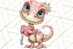 Valentine Dinosaur Clipart Cute T-Rex Sublimation PNG Love Product Image 5