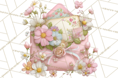 Pink Romantic Letter Clipart, Love Notes Clip Art PNG Product Image 5