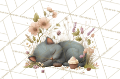 Springtime Baby Animal Clipart PNG, Cute Tea Party Bunnies Product Image 5