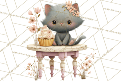 Springtime Baby Animal Clipart PNG, Cute Tea Party Bunnies Product Image 2