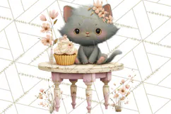 Springtime Baby Animal Clipart PNG, Cute Tea Party Bunnies Product Image 2